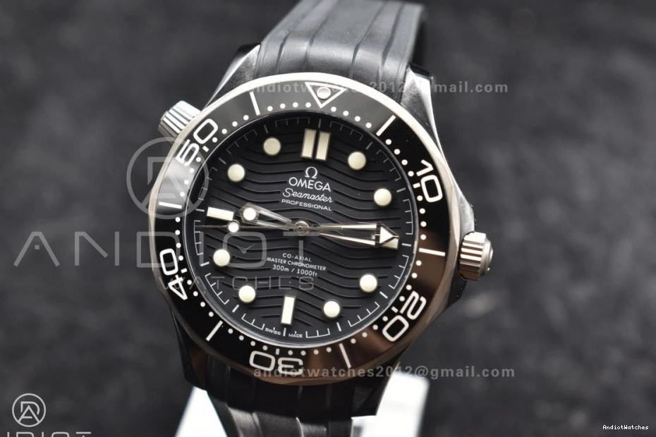 Rubber on Diver Black 1081 VSF Edition Dial Black 300M PVD Seamaster Best Strap A GoAnywhere 0915